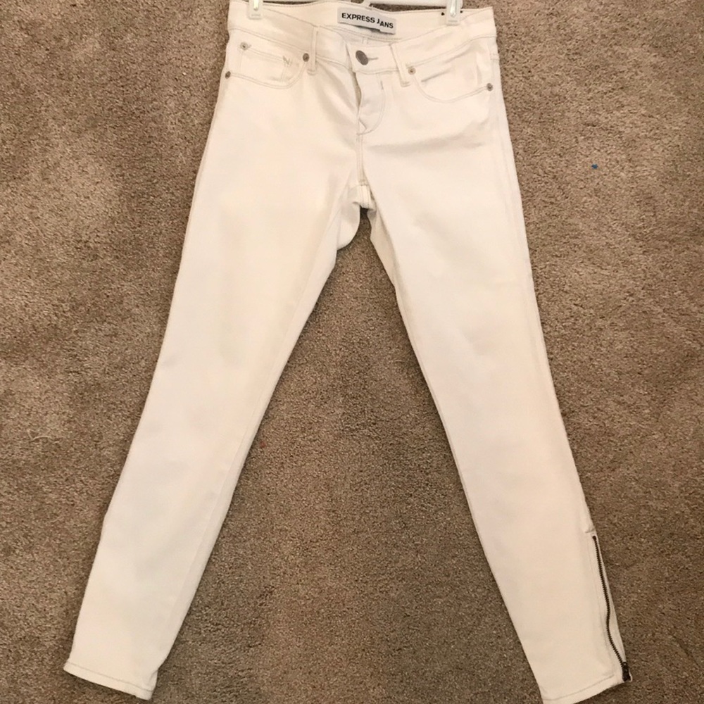 Express Stella ankle white jeans size 0